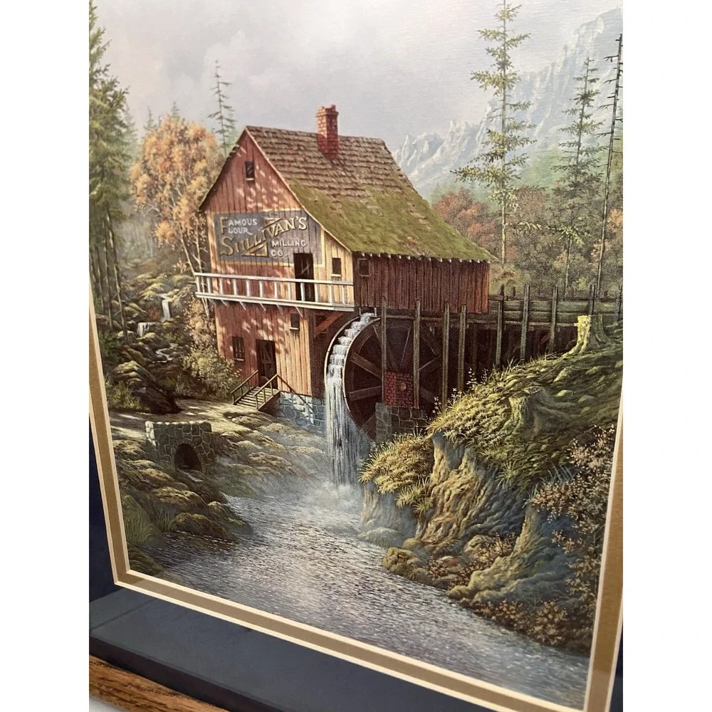 The Well By Daniel Ridgewell Knight Art Print Country Triptych Oak Frame 16x13